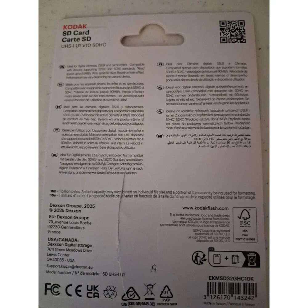 Kodak SD Card UHS-l U1 V10 SDHC 32GB